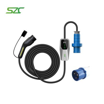 Chine SZC 7kW Chargeur portable de véhicule électrique type2 Mennekes pour voiture électrique avec prise industrielle à câble 5M facile à transporter à vendre