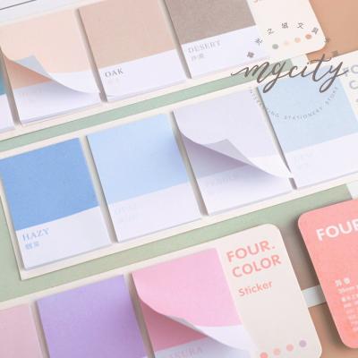 China Notepad 80sheets Single Color Notepad Stick Fashionable Sticky Notes Convenient Stickers Journal Programmable Diary Stickers for sale