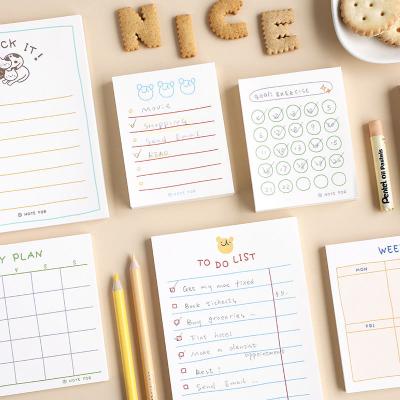 China Memo Pad Cute Kawaii 100sheets/50sheets Plan Series Memo Pad To Do List Daily Plan Stationery School Office Supplies for sale