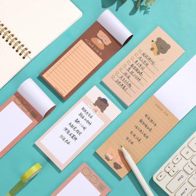 China Cute Bear Memo Pad 50 Pcs Cartoon Loose Leaf Message Tearable Writing Notepad Kawaii Daily Planning Back To School Stationery for sale