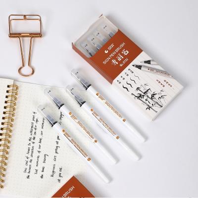 China 4 Pcs/Set Waterproof Soft Tip Markers Pen Watercolor Pen Stationery DIY Journal Art Painting Marker Pen Student Sketch Creation 17*7cm for sale