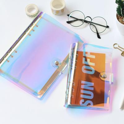 China Kawaii Office School Stationery Production Supplies A5 Holder Laser PVC Coating Laser PVC Coating Paper Ring Binder 6 for sale