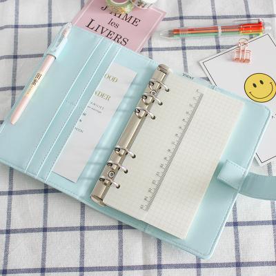 China wholesale a6 ring binder mechanism chinese notebook loose leaf stationery kawaii metal ring binder thin leather staples for sale