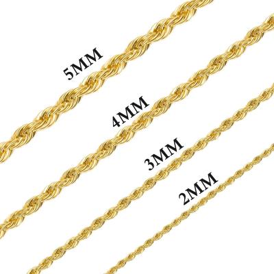 China Hiphop Necklace 18K Twist Chain Mens Necklace Jewelry Stainless Steel Gold Plated Necklace Women Dropshipping for sale