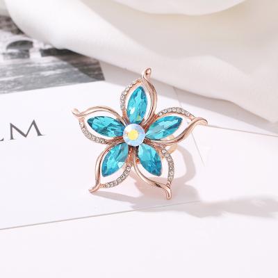 China Fashion Accessories New T-shirt Scarf Buckle Fashionable Silk Brooch Creative Decoration Dual-Use Women for sale