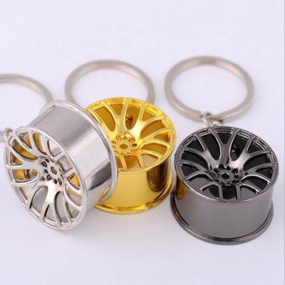 China 3D Car Accessories Creative Metal Wheel Key Ring Pendant Key Ring Key Ring Chain for sale