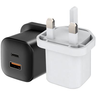 China Dual Port Mobile Phone 20W USB C Palladium to USB Adapter Wall Charger for iPhone 13 Pro Portable Travel Adapter for sale