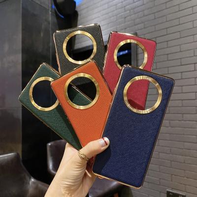 China 2021 Luxury Anti-drop Phone Case Plated Cross Pattern For iPhone Huawei Mate 40 Pro Mobile Case With Five Colors for sale