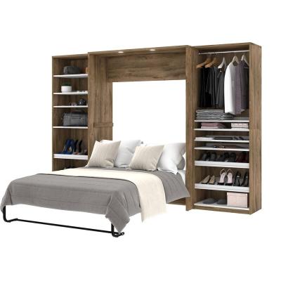 China Modern Murphy Bed With Book Shelf Space Saving Wall Bed Storage Modern Storage Bed Shoe Rack And Rod for sale