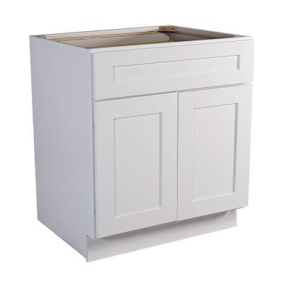 China Modern Frits Ready To Assemble Base Cabinet White Shaker Style 2 Door With 1 Drawer Customize Size Color for sale