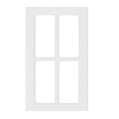 China Custom Cabinet Doors 4 lite 6 lite Modern Sleek White Laminate Closet Cabinet Thermofoil Finish Glass Door for sale