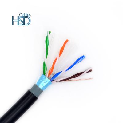 China 4 Pair 23AWG 0.56mm Cat 6 Waterproof 6A Cables Cat6 Cat6A ftp Electrical Cable Double Outdoor Jacket PC Waterproof for sale