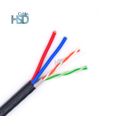 China 2021 Hot Sale UTP CAT5E/CAT6 24AWG/4P/2P Network Cable Camera Cable From PC 2021 With Power Cable for sale