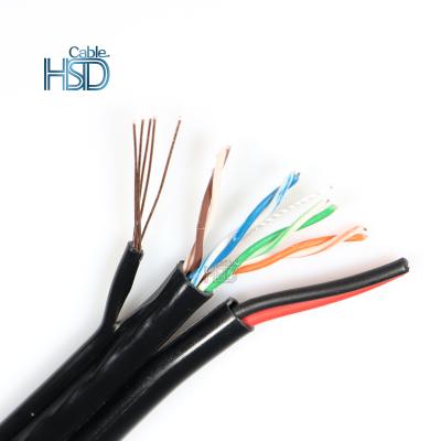 China High Quality PC Lan Cable Outdoor UPT FTP Cat5e Siamese Cable With Power External Waterproof UV Resisatcne for sale