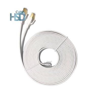 China PC 5ft 10ft Shield Cat7 Patch Cable Ethernet Lan Network Cat 7 Flat Rj45 Patch Cord for sale