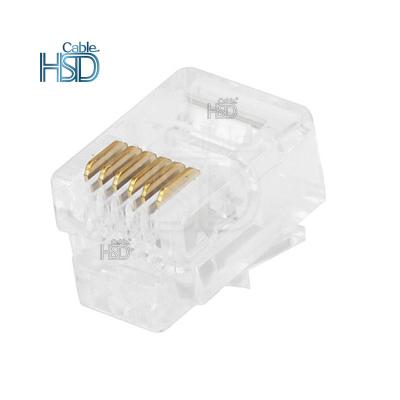 China audio & RJ12 Video Socket / Connector 6P6C For Stranded Phone / Bundle Cable 50 Pcs for sale