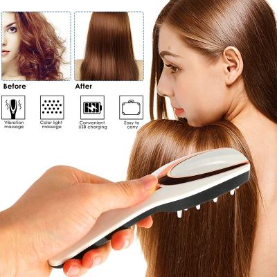 China Vibration Massage/Smooth Electric Hair Comb LED Light Therapy Hair Brush/Scalp Vibration Massager Comb Anti Hair Loss Anti-Inflammatory Infrared Phototherapy Scalp Care for sale