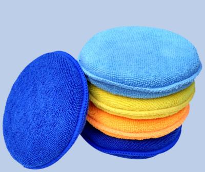 China High Density Round Microfiber Sponges And Microfiber Polishing Waxed Sponge for sale