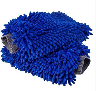 China Super Plush XL Super Soft Car Wash Glove Microfiber Chenille Glove for sale