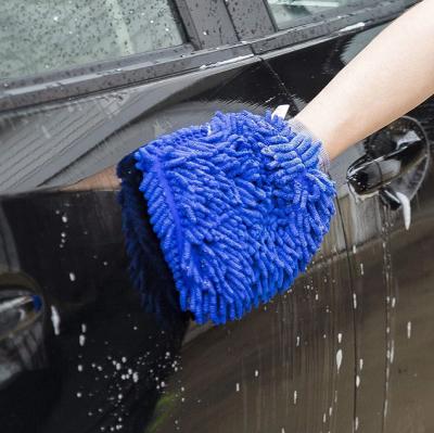 China Super Plush PROMOTION Microfiber Car Wash Glove Cleaning Wash Cloth Towel Glove Clean for sale