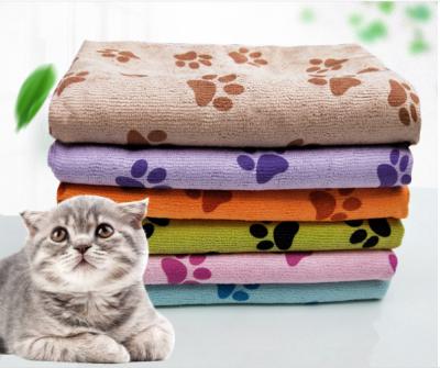 China Viable Towel Dog Microfiber Pet Bath Towel Daily Printed Dog Claw Towel for sale