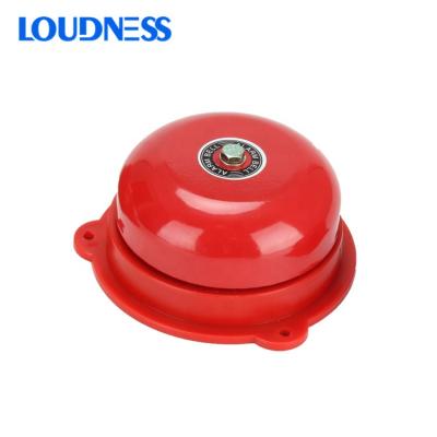 China Frie 4 Inch Dia Schools Fire Alarm Round Shape Red Electric Bell AC220V 100mm for sale