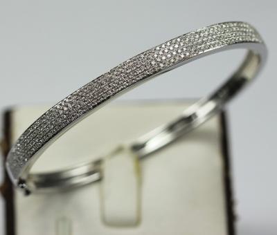 China 18K White Gold with Natural 4 Rows Diamonds Fashion Bracelet KGB000071 for sale