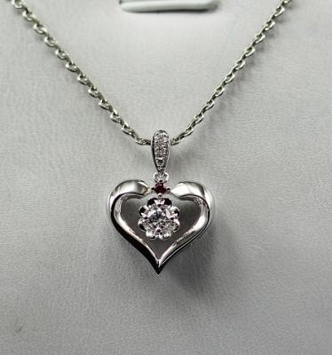 China Love Heart 18K White Gold Diamond Necklace Aphrodite Stamp KGS0102P for sale