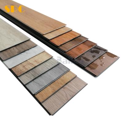 China Modernes Design SPC Bodenbelag gleichfarbige Holz aussehen Luxus Vinyl starre Kern SPC Klicken Bodenfliese zu verkaufen