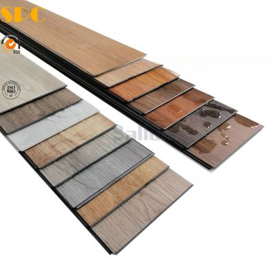 China 2 8mm Thickness PVC Hybrid Floor SPC Engineering Wood Grain Vinyl Plank Clip Flooring for sale