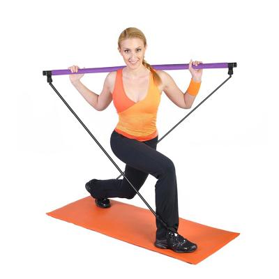 China Durable wholesale yoga pilates indoor fitness exercise bar with resistance rope pilates resistance bar for sale