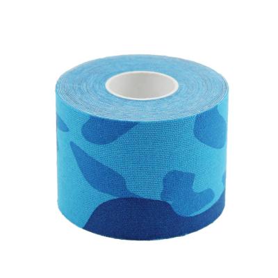 China Unisex OEM Accepted Waterproof Camouflage Kineiology Tape Adhesive Elastic Cotton Muscle Treatment Medical Support for sale