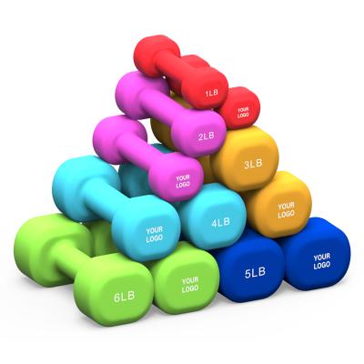 China Customized Neoprene Vinyl Dumbbell Set Non-Slip Material High Quality Gym Dumbbell for sale