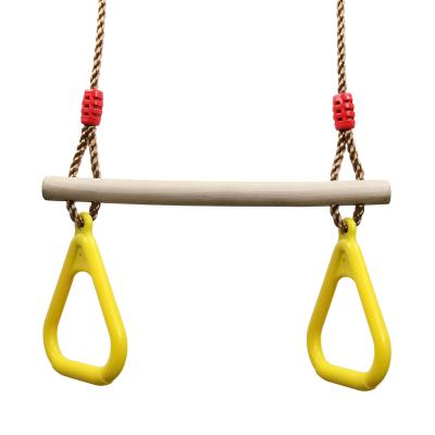 China Non-Toxic Adjustable Wooden Plastic Rings Gymnastic Rings For Kids / Children for sale