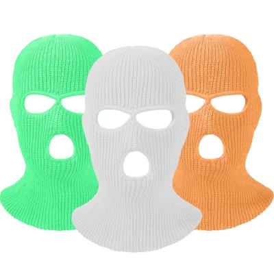 China COMMON 3-Hole Knitted Face Ski Balaclava Ski Mask For Outdoors Knitted Winter Adult Full Face Coverage for sale