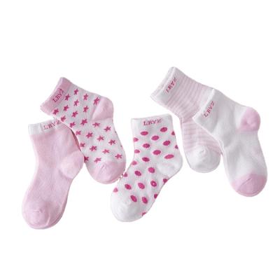 China Polka Dot Children Socks Thin Comfortable Cotton Breathable Baby Socks Antibacterial for sale