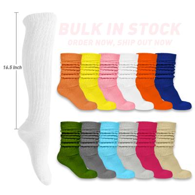 China New Uron QUICK DRY Colorful Knitted Heavy Slouch Socks Solid Thick Cotton Slouch Socks For Women for sale