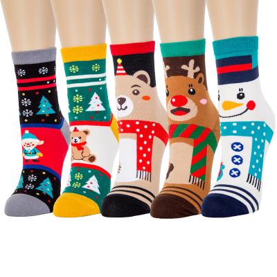 China Antibacterial Christmas Socks Soft Logo Christmas Socks Custom Gift Fancy Design Cotton for sale