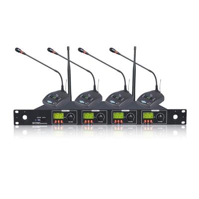 China Wireless Microphone U4 Wireless Conference Microphone With The Four Channels PSEM fio Microfone for sale