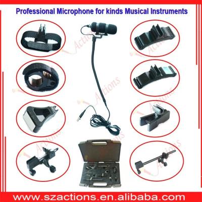 China Professional Multifunctional Clip Musical Instrument Vocal Microphone Musical Instrument Microphone with 8 Kinds Equip Mic Clips and XLR Phantom Power Adapter for sale