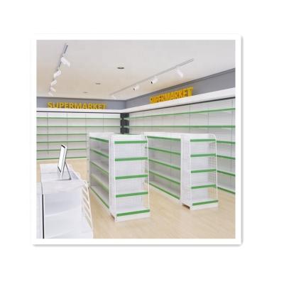 China Gujiu Steel Modular Gondola Shop Shelves Grocery Shelving Equipments Supermarket Furniture Single Sided / Double Sided Metal Shelf Island CE, ISO for sale