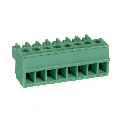 China PA66 15EDGK 3.5/3.81 90 degree terminal block PCB plug-in connector 300V 8A 2pin 3pin 4pin 6pin for sale