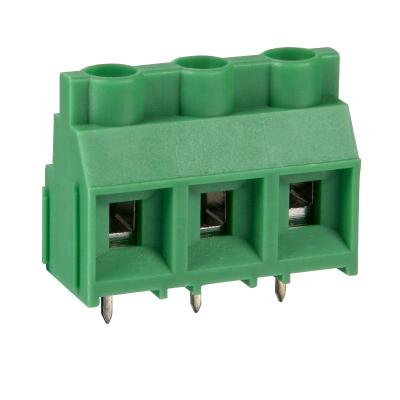 China PA66 6.35 mm 7.62mm Pitch Bigger 30A 300V Current Rising Electronic Terminal Block PCB Screws Flange Terminal Block Connector For PCB for sale