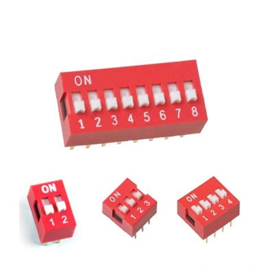 China Control Circuit 2.54 MM Pitch DIP SWITCH 1/2/3/4/5/6/8/10/12 Pin Edited In Slide DIP Switches for sale