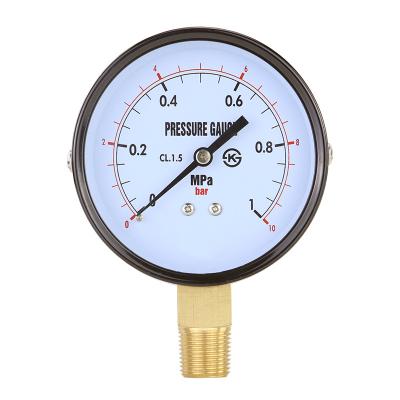 China Cheap Leierda Water Pressure Gauge Gauge Pressure Gauge 3inches 75mm Lower Mount KS Certification Pressure Gauge LPGY75TKR for sale