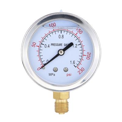 China Leierda 2.5inches 63mm OEM Material Hydraulic Stainless Steel Oil Pressure Gauge Oil Pressure Gauge LPG63NX for sale