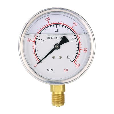 China Leierda 4inches 100mm OEM Stainless Steel Hydraulic Oil Pressure Gauge Oil Pressure Gauge Europe Liquid Filled Type LNPG100ER for sale