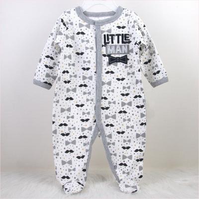 China Super Soft Comfotable Winter Baby Rib Romper CVC Cotton Boys Overalls All Over Printing Warm Newborn Baby Girls Jumpsuit Rompers For Wholesale for sale