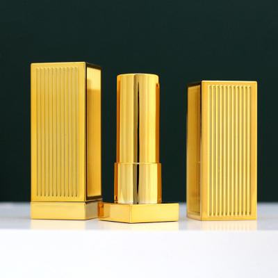 China New Arrival 12.1 Mm Luxury Gold And Silver Square Metal Magnetic Lipstick Cosmetic Containers for sale