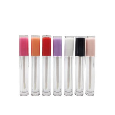 China Pink 5ml Cosmetic Luxury Empty Clear Wholesale Private Label Tube Thick Round Lip Gloss Lip Gloss Tubes for sale